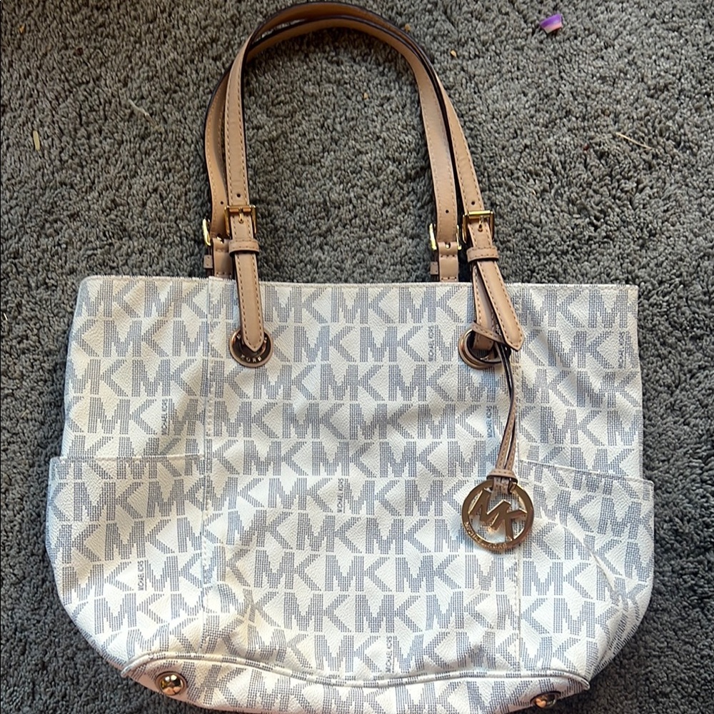 Michael Kors Beige Signature Tote Bag